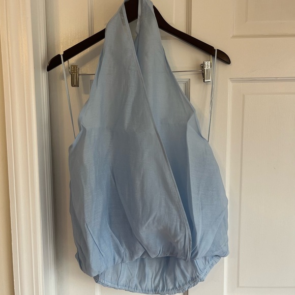 Anthropologie Layered Halter Sleeveless Top Sky Blue SZ XLG NWT Whimsical Fairy - Picture 5 of 11